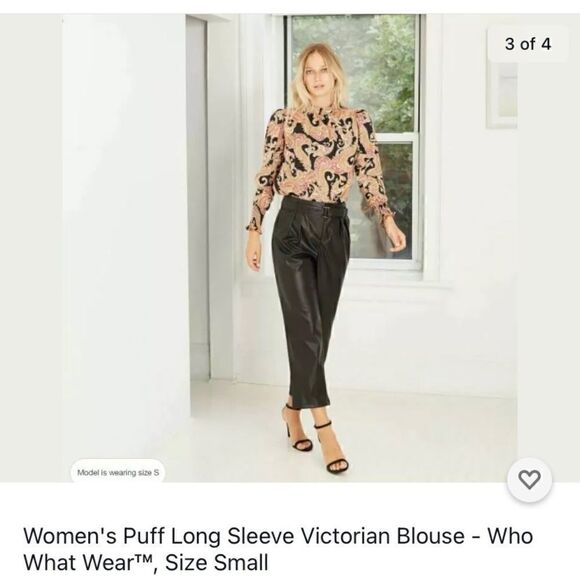 Women’s Puff Long Sleeve Victorian Blouse - Picture 2 of 4